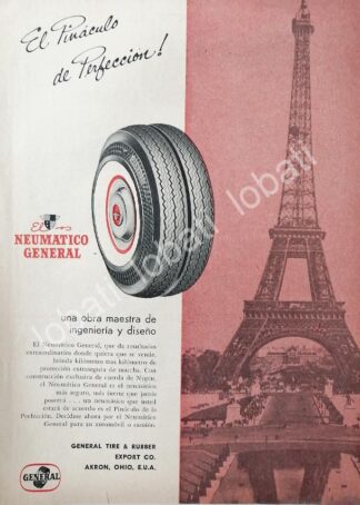 CARTEL ANTIGUO ORIGINAL DE LLANTAS GENERAL TIRE & RUBER 1959 /N71