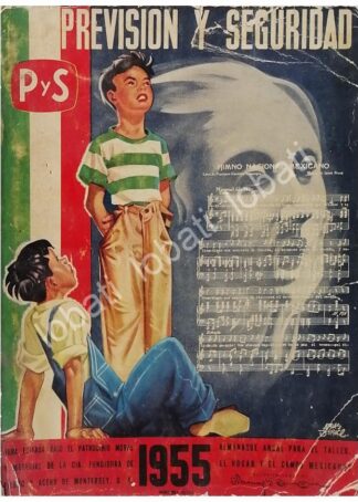 PORTADA ANTIGUA ORIGINAL  1955 CENTENARIO DEL HIMNO NACIONAL , DUBUJO DE ARIAS BERNAL