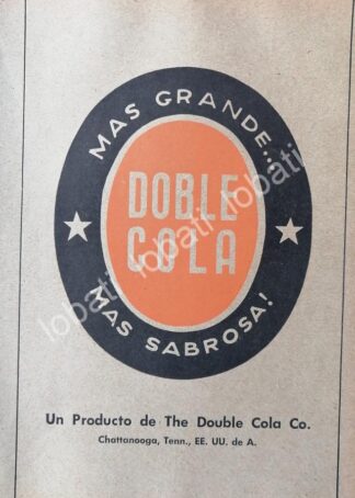 CARTEL ANTIGUO ORIGINAL DE MINI CARTEL REFRESCOS DOBLE COLA 1955 / 400