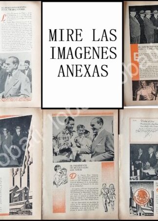 CARTEL ANTIGUO ORIGINAL DE EL PRESIDENTE RUIZ CORTINES EN LA FUNDIDORA MONTERREY 1955