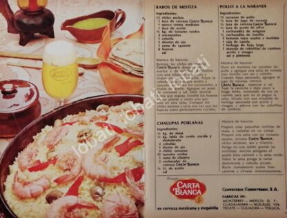 CARTEL ANTIGUO ORIGINAL DE AFICHE PROMOCIONAL CERVEZA CARTA BLANCA 70s /177