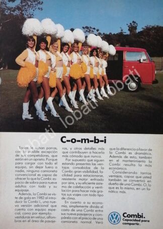 CARTEL ANTIGUO ORIGINAL DE AUTOS VOLKSWAGEN COMBI 1982 /684 (T.CHICO)