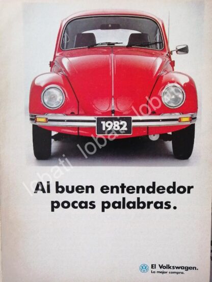 CARTEL ANTIGUO ORIGINAL DE AUTOS VOLKSWAGEN VOCHO 1982 /683
