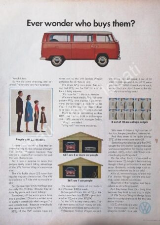 CARTEL ANTIGUO ORIGINAL DE AUTOS VOLKSWAGEN COMBI 1970 /663