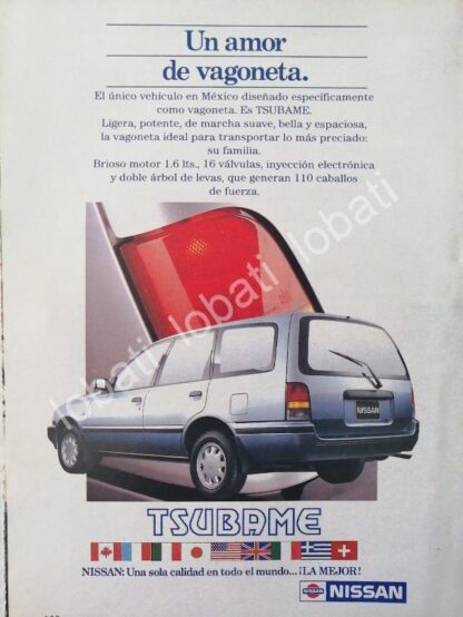 CARTEL ANTIGUO ORIGINAL DE MINI AFICHE AUTOS NISSAN TSUBAME 1995 / 794