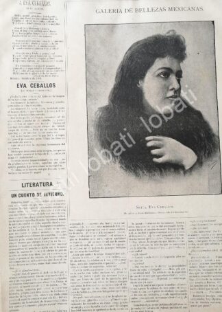 CARTEL ANTIGUO ORIGINAL DE EVA CEBALLOS CAMARA 1894 FOTO DE TORRES HNOS. / ASM