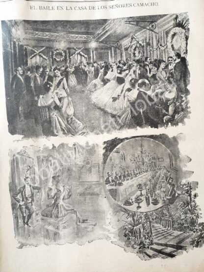 CARTEL ANTIGUO ORIGINAL DE BAILE EN CASA DE SEBASTIAN CAMACHO ZULETA 1894 /ASM - Image 2