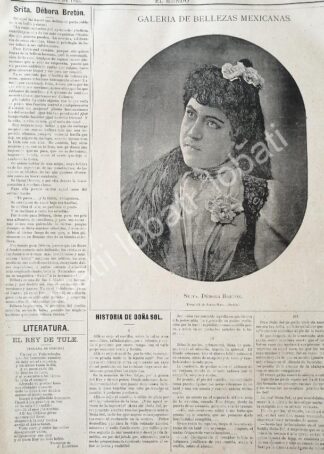 CARTEL ANTIGUO ORIGINAL DE DEBORA BRETON 1894. PUEBLA. FOTO DE TORRES HNOS. / ASM
