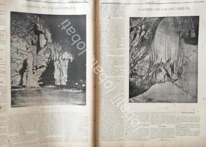 CARTEL ANTIGUO ORIGINAL DE LAS GRUTAS DE CACAHUAMILPA 1894 / LDM - Image 2
