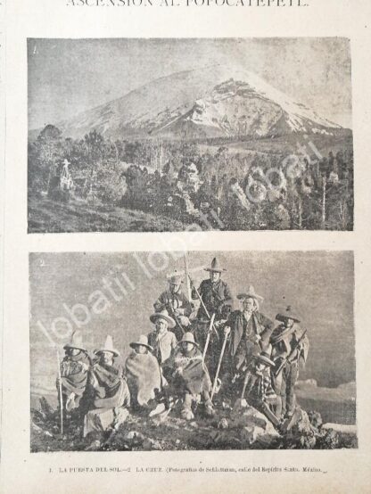 CARTEL ANTIGUO ORIGINAL DE ASCENCION AL VOLCAN POPOCATEPETL 1894 /ALPINISMO /LDM - Image 3