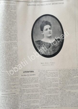CARTEL ANTIGUO ORIGINAL DE ANGELA ARRIOJA 1894 FOTO DE OCTAVIANO DE LA MORA. /ASM