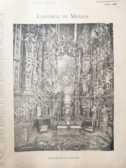 PORTADA ANTIGUA ORIGINAL  1895 CATEDRAL DE MEXICO, ALTAR DE LOS REYES / RLG - Image 2