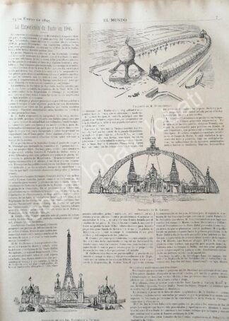CARTEL ANTIGUO ORIGINAL DE PREPARAN EXPOSICION DE PARIS DE 1900 1895.