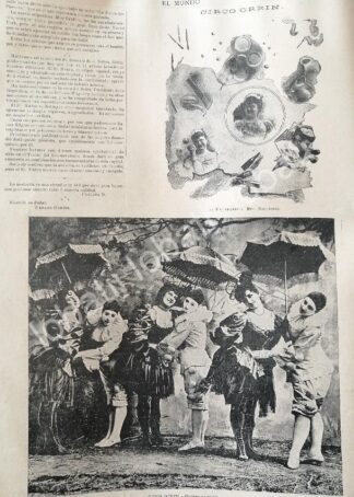 CARTEL ANTIGUO ORIGINAL DE EL CIRCO ORRIN Y EL PIANISTA GONZALO J. NUÑEZ ETC 1895