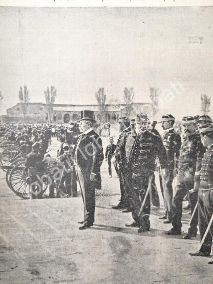 CARTEL ANTIGUO ORIGINAL DE PORFIRIO DIAZ INSPECCIONA EJERCICIOS DE ARTILLERIA EN SAN LAZARO 1895 /MLT - Image 5