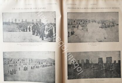 CARTEL ANTIGUO ORIGINAL DE PORFIRIO DIAZ INSPECCIONA EJERCICIOS DE ARTILLERIA EN SAN LAZARO 1895 /MLT - Image 2