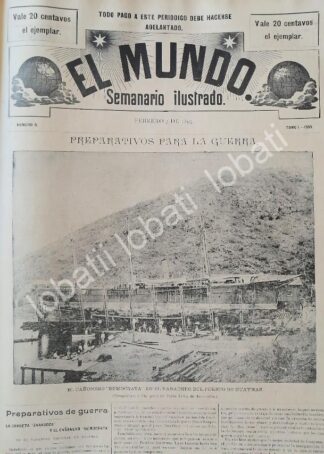 CARTEL ANTIGUO ORIGINAL DE BARCOS DE GUERRA EL DEMOCRATA Y EL ZARAGOZA EN SONORA 1895 / MLT