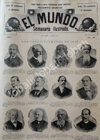 PORTADA ANTIGUA ORIGINAL  1895 CONSTITUYENTES DE 1857 AUN VIVOS /PLT