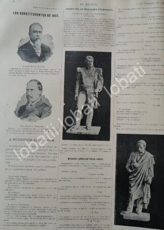 CARTEL ANTIGUO ORIGINAL DE MANUEL ROMERO RUBIO Y MANUEL FERNANDO SOTO Y MAS NOTAS 1895 /PLT