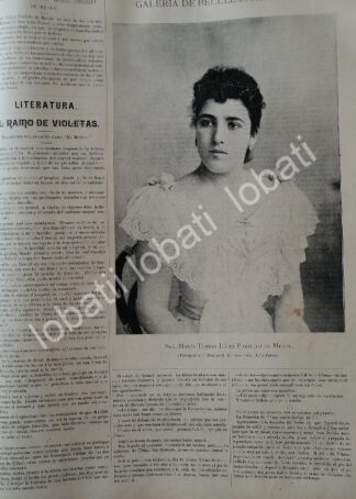 CARTEL ANTIGUO ORIGINAL DE MARIA TERESA LOPEZ PORTILLO MANRIQUE 1895 /ASM FOTO DE EMILIO G. LOBATO