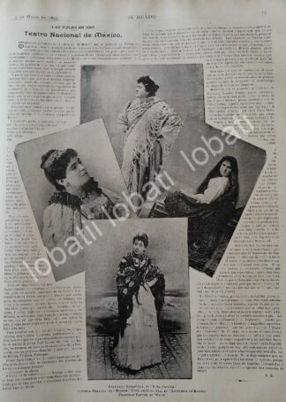 CARTEL ANTIGUO ORIGINAL DE (actrices ) TIPLES DEL TEATRO EL NACIONAL 1895 / FEP