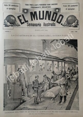 PORTADA ANTIGUA ORIGINAL  1895 DESCARRILAMIENTO DE TREN EN TEMAMATLA EDOMEX