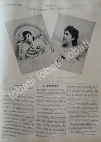 CARTEL ANTIGUO ORIGINAL DE CZARINA IBERRI RODRIGUEZ & FRANCISCA ROBINSON 1895 / ASM GUAYMAS