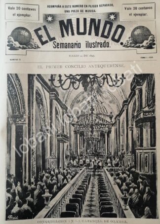 PORTADA ANTIGUA ORIGINAL  1895 CATEDRAL DE OAXACA.PRIMER CONCILIO DE ANTEQUERA / RLG