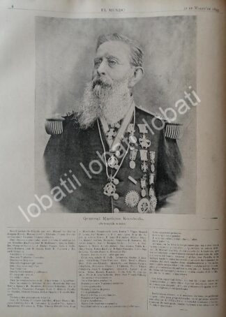 CARTEL ANTIGUO ORIGINAL DE EL GENERAL. MARIANO ESCOBEDO RECIBE CONDECORACIONES 1895 / MLT