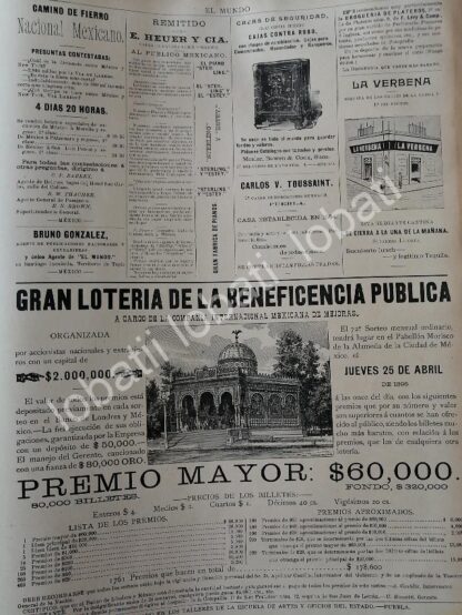 CARTEL ANTIGUO ORIGINAL DE ORQUESTRION WALTE 1895 DE CASA WAGNER LEVIEN - LOTERIA NACIONAL Y MAS - Image 2