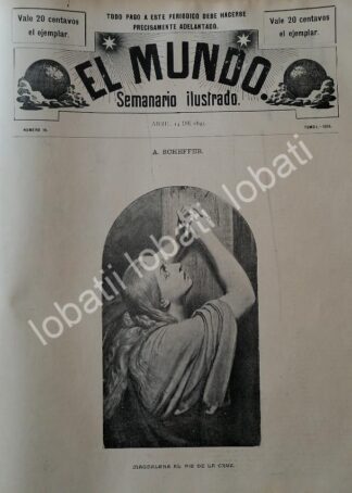 PORTADA ANTIGUA ORIGINAL  1895 MAGDALENA AL PIE DE LA CRUZ / RLG ARTE SACRO