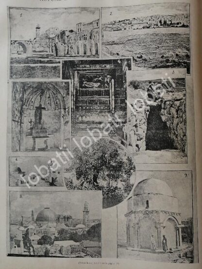 CARTEL ANTIGUO ORIGINAL DE VIAJE A JERUSALEM & TIERRA SANTA, VIACRUCIS ETC 1895 / RLG - Image 5