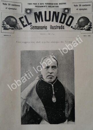 PORTADA ANTIGUA ORIGINAL  1895 OBISPO. JOAQUIN ARCADIO PAGAZA, VERACRUZ / RLG
