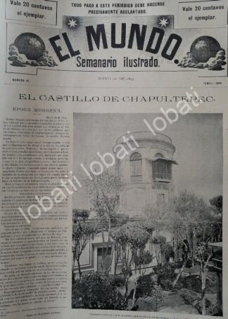 PORTADA ANTIGUA ORIGINAL  1895 EL CASTILLO DE CHAPULTEPEC