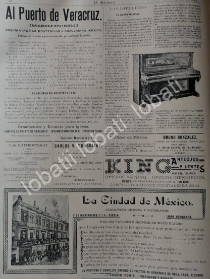 CARTEL ANTIGUO ORIGINAL DE PIANOS ROSENKRANZ DE CASA WAGNER Y LEVIEN 1895 & MAS PUBLICIDADES - Image 2