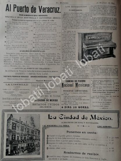 CARTEL ANTIGUO ORIGINAL DE PIANOS ROSENKRANZ DE CASA WAGNER Y LEVIEN 1895 & MAS PUBLICIDADES - Image 3