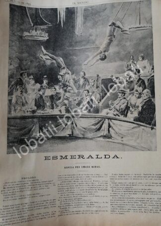 CARTEL ANTIGUO ORIGINAL DE NOVELA CORTA INEDITA DE AMADO NERVO 1895 ESMERALDA / RARO