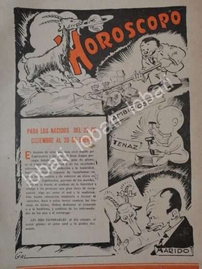 CARTEL ANTIGUO ORIGINAL DE 12 HOROSCOPOS DE 1943 ENERO/DICIEMBRE POR: LEONEL GARCIA - Image 2
