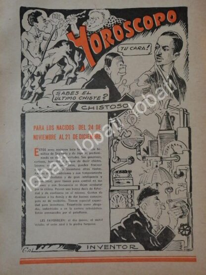 CARTEL ANTIGUO ORIGINAL DE 12 HOROSCOPOS DE 1943 ENERO/DICIEMBRE POR: LEONEL GARCIA - Image 3