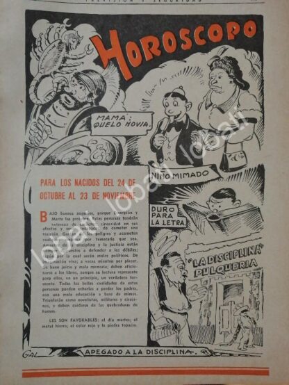 CARTEL ANTIGUO ORIGINAL DE 12 HOROSCOPOS DE 1943 ENERO/DICIEMBRE POR: LEONEL GARCIA - Image 4