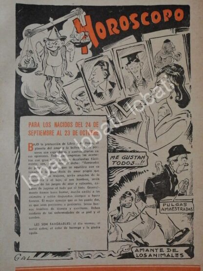 CARTEL ANTIGUO ORIGINAL DE 12 HOROSCOPOS DE 1943 ENERO/DICIEMBRE POR: LEONEL GARCIA - Image 5
