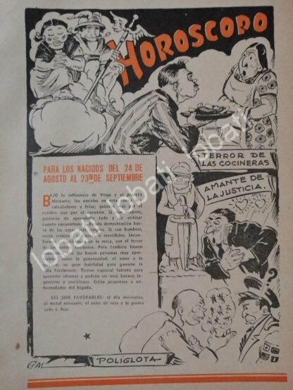 CARTEL ANTIGUO ORIGINAL DE 12 HOROSCOPOS DE 1943 ENERO/DICIEMBRE POR: LEONEL GARCIA - Image 6