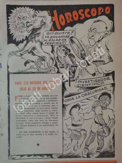 CARTEL ANTIGUO ORIGINAL DE 12 HOROSCOPOS DE 1943 ENERO/DICIEMBRE POR: LEONEL GARCIA - Image 7