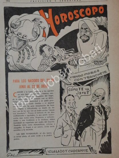 CARTEL ANTIGUO ORIGINAL DE 12 HOROSCOPOS DE 1943 ENERO/DICIEMBRE POR: LEONEL GARCIA - Image 8