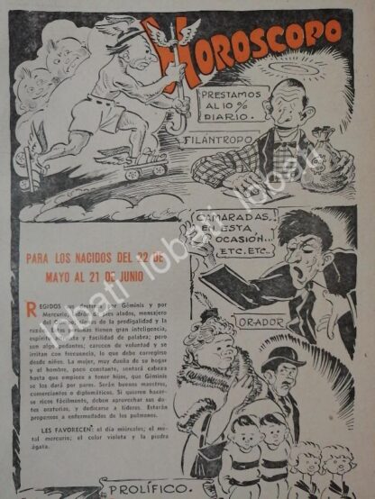 CARTEL ANTIGUO ORIGINAL DE 12 HOROSCOPOS DE 1943 ENERO/DICIEMBRE POR: LEONEL GARCIA - Image 9