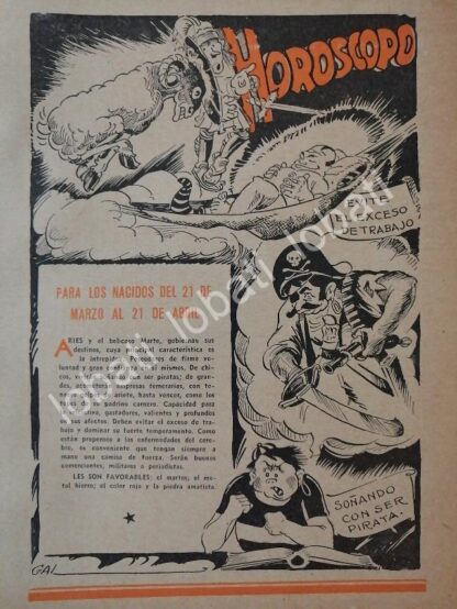 CARTEL ANTIGUO ORIGINAL DE 12 HOROSCOPOS DE 1943 ENERO/DICIEMBRE POR: LEONEL GARCIA - Image 11