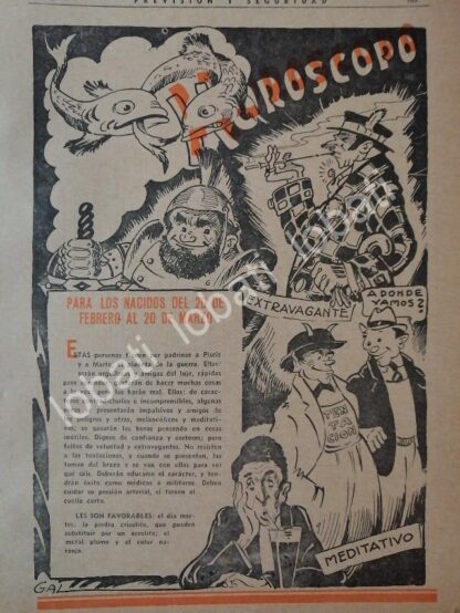 CARTEL ANTIGUO ORIGINAL DE 12 HOROSCOPOS DE 1943 ENERO/DICIEMBRE POR: LEONEL GARCIA - Image 12