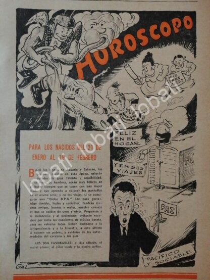 CARTEL ANTIGUO ORIGINAL DE 12 HOROSCOPOS DE 1943 ENERO/DICIEMBRE POR: LEONEL GARCIA - Image 13