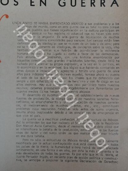 CARTEL ANTIGUO ORIGINAL DE LIBRETO DE INSTRUCCIONES, MEXICO EN GUERRA 1943 /SEGUNDA GUERRA MUNDIAL - Image 3