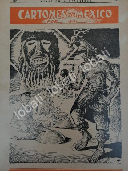 CARTEL ANTIGUO ORIGINAL DE 2 TIRAS COMICAS. " CARTONES DE MEXICO " POR: LEONEL GARCIA 1943 - Image 3